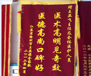 王先生送給王亞飛醫(yī)師的錦旗